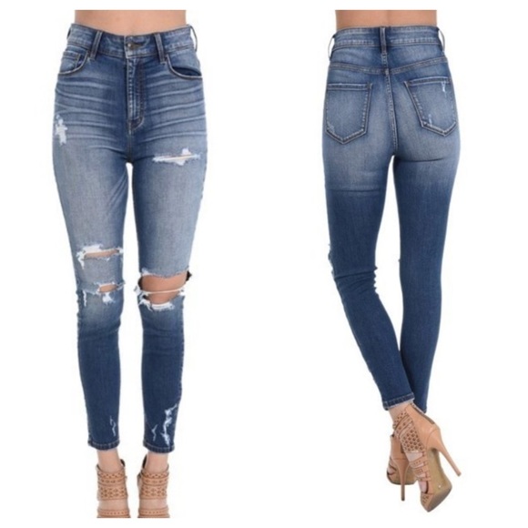 Destructed High Rise Skinny - Picture 4 of 10